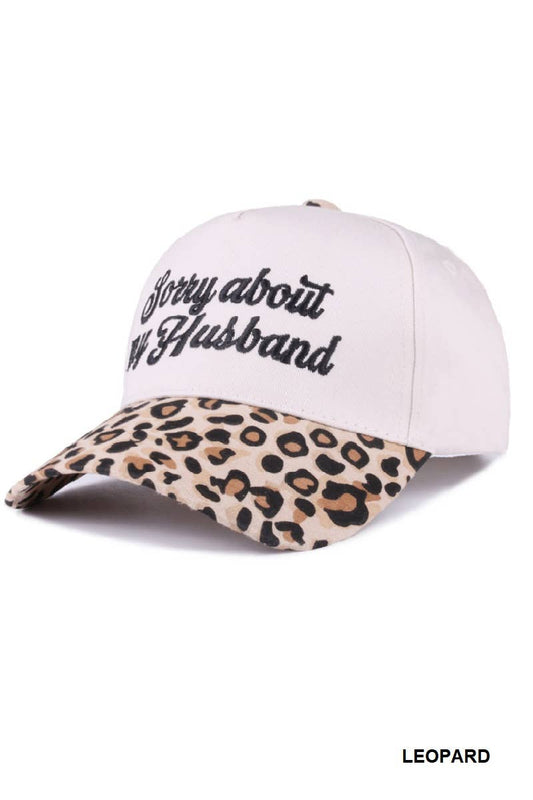 Sorry About My Husband Two Tone Leopard Hat