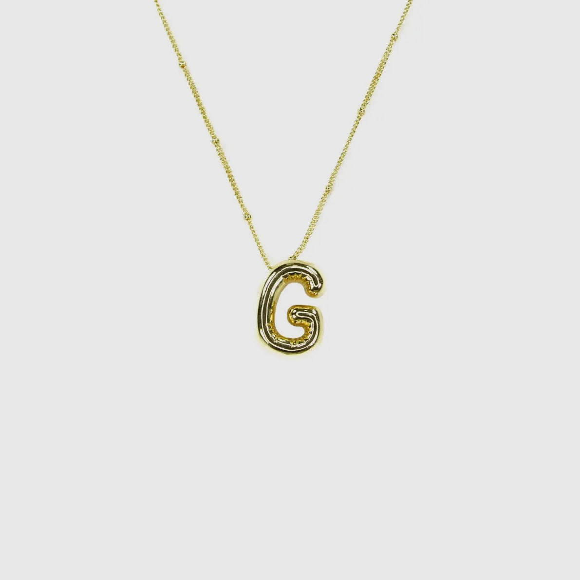 Initial Balloon Bubble 18K Gold Necklace