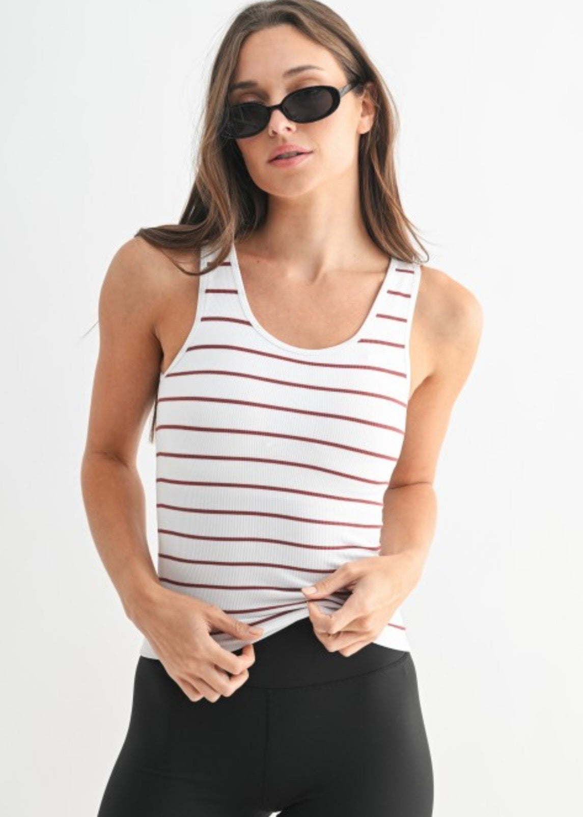 Rose Taupe Classic Ribbed Tank Top