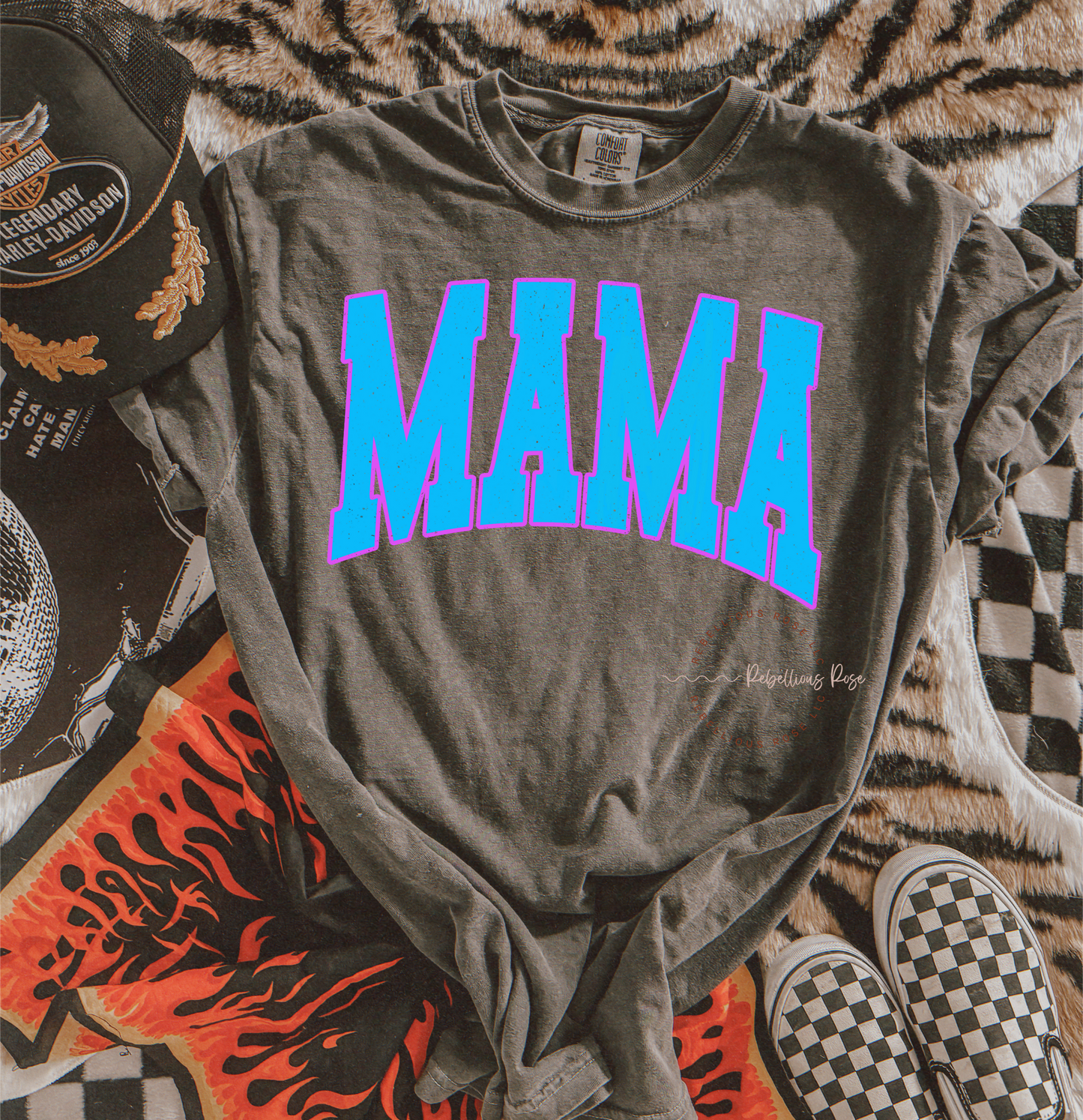 Blue & Purple Mama Graphic T-Shirt