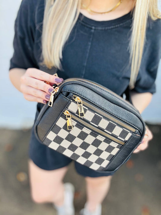 Black Checkmate Crossbody