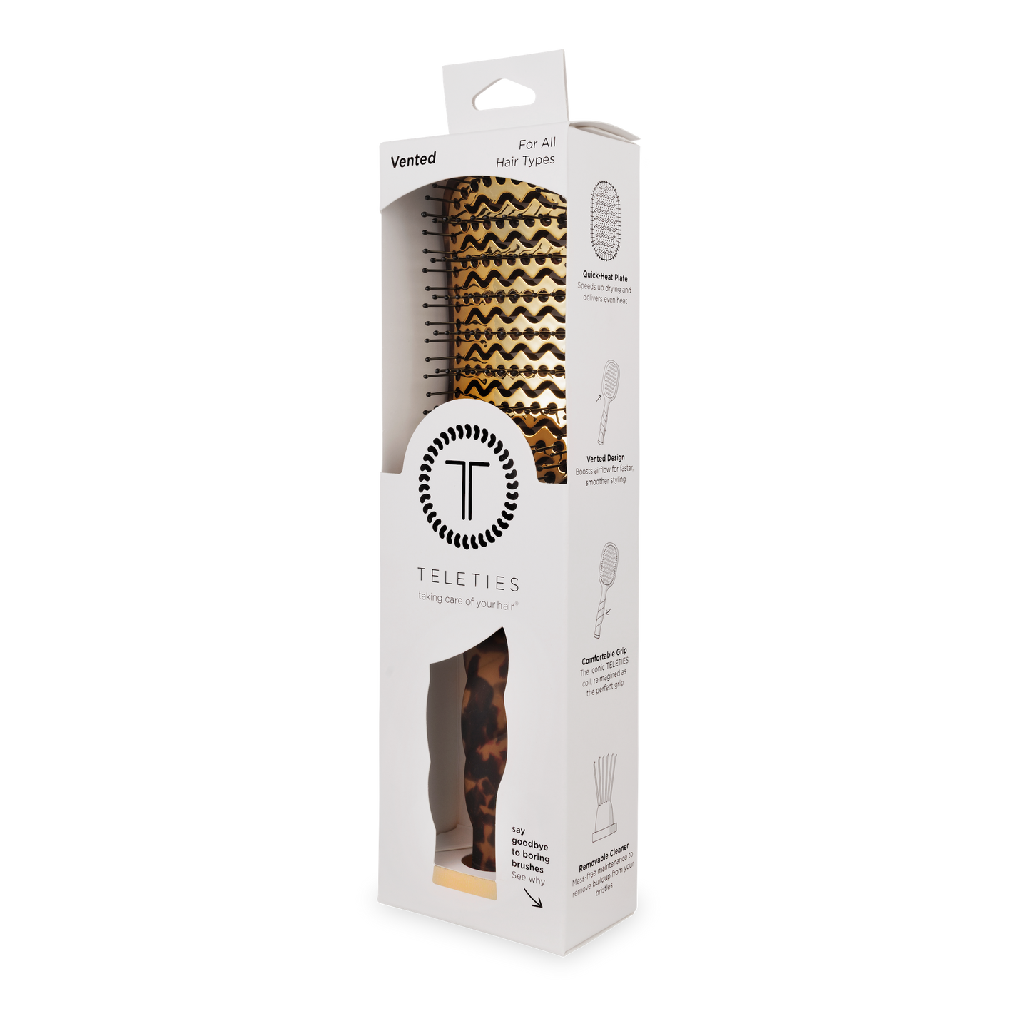 Teleties Vented Hair Brush - Tortoise