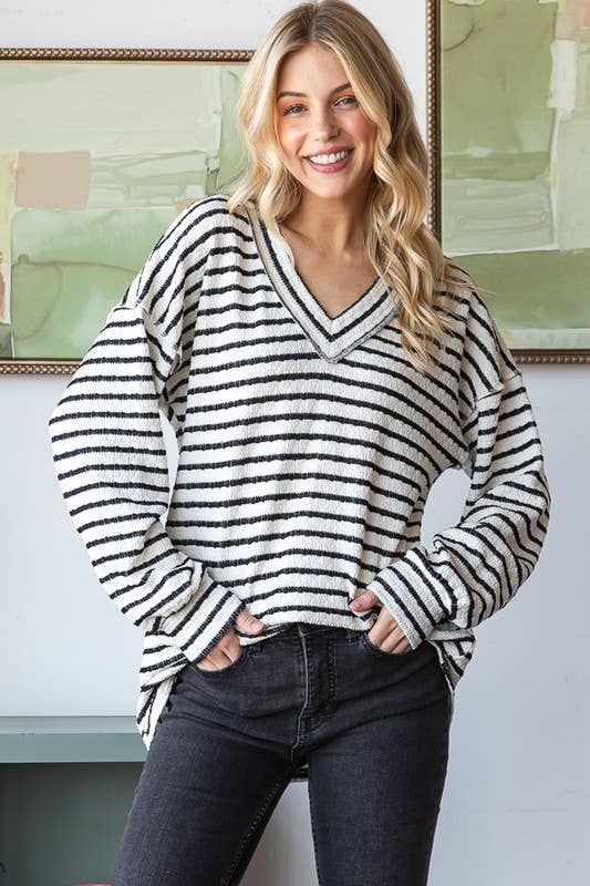 Black & White Stripe Urban Top