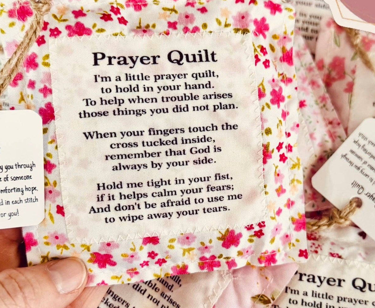 Floral Pink Pocket Prayer Quilt Square