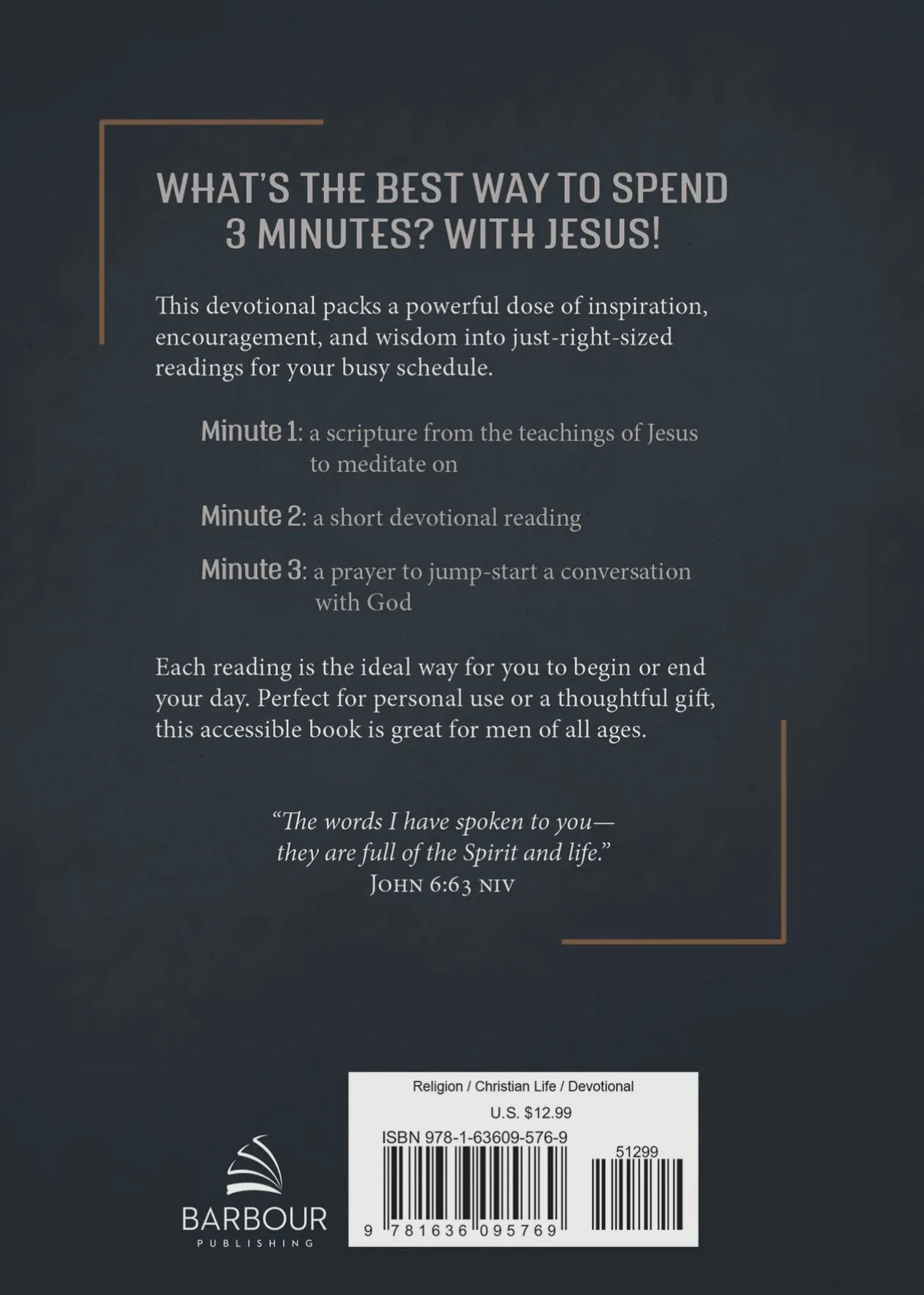 3 Minutes with Jesus: 180 Devotions For Men