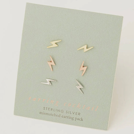 Mini Lightning Stud Earrings Set