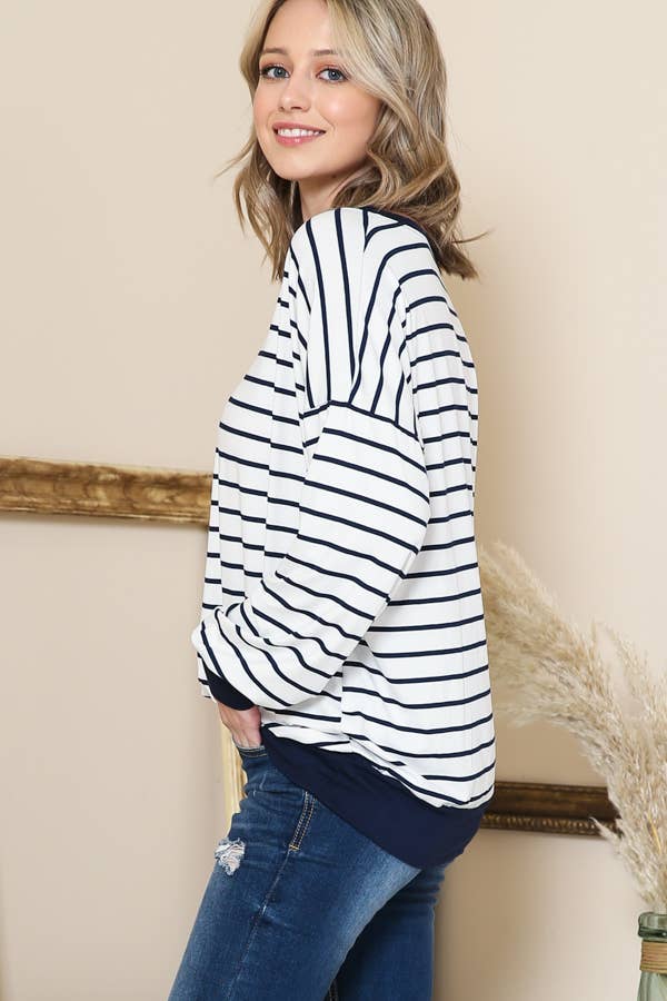 Oversized Stripe Tunic Top