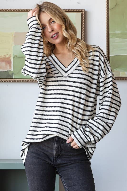 Black & White Stripe Urban Top