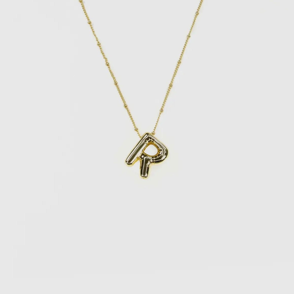 Initial Balloon Bubble 18K Gold Necklace