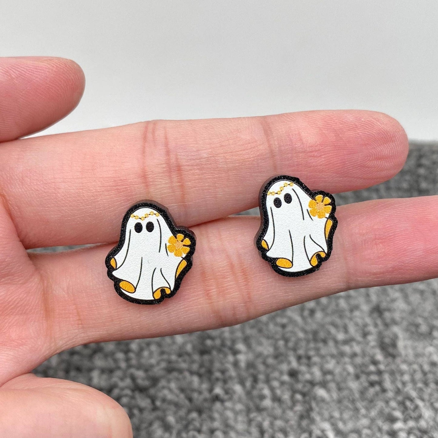 Hippie Ghost Acrylic Ear Studs