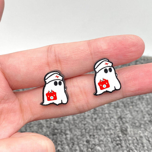 Ghost Nurse Acrylic Ear Studs