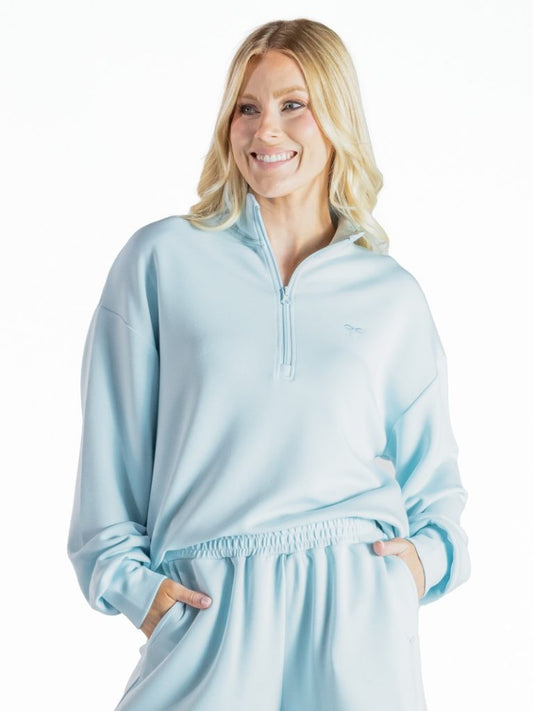 Simply Southern Scalloped Blue Pullover