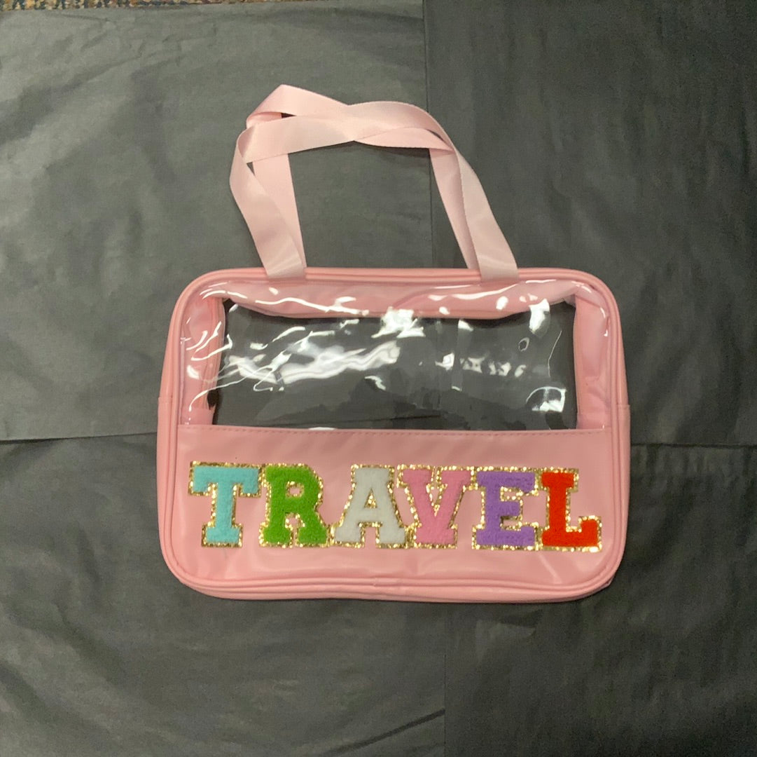 Travel Make-Up Bag, With Raised Varsity Letters