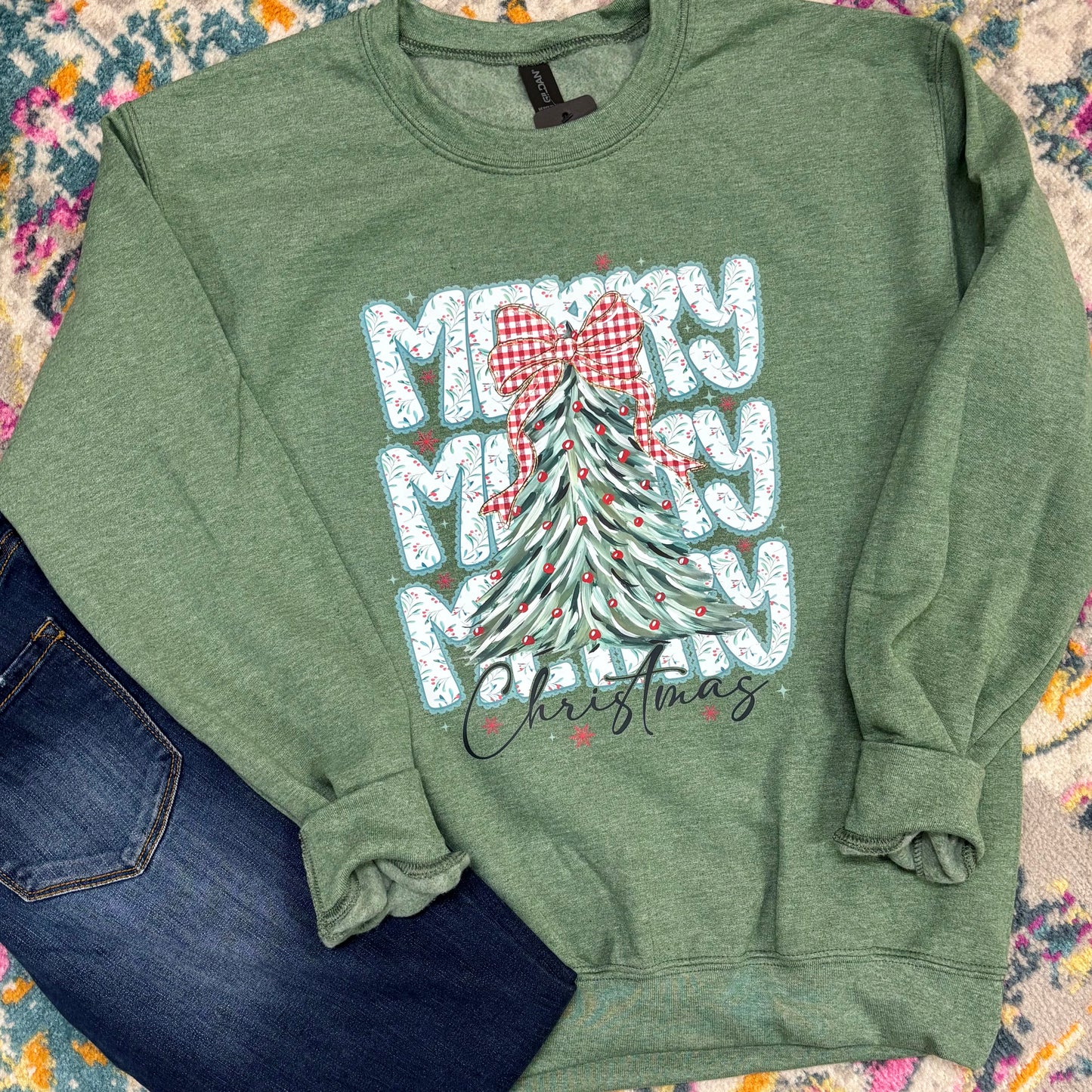 Merry Merry Merry Christmas Crewneck Pullover