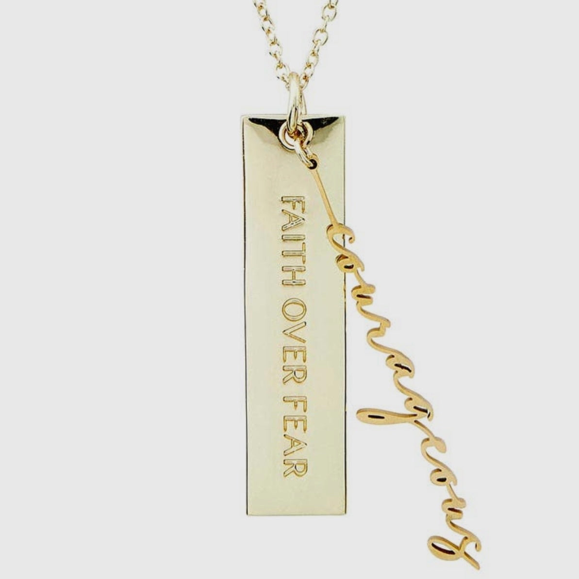 Courageous Name Plate Necklace