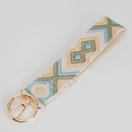 BE Blue Boho Wristband Keychain