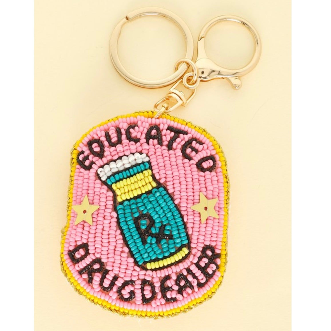 Educated Drug Dealer Bead Embroidered Keychain