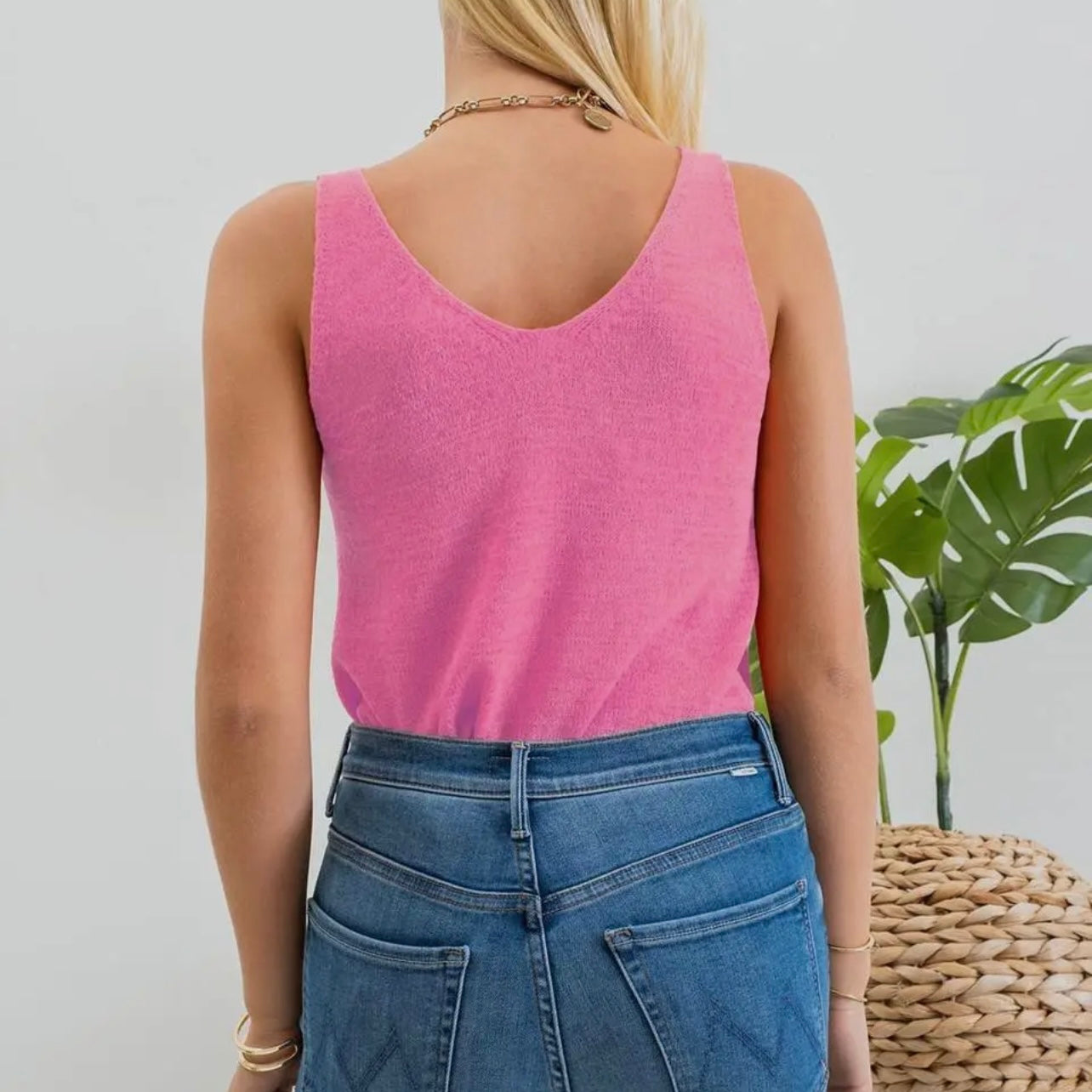 Pink Knit Tank Top