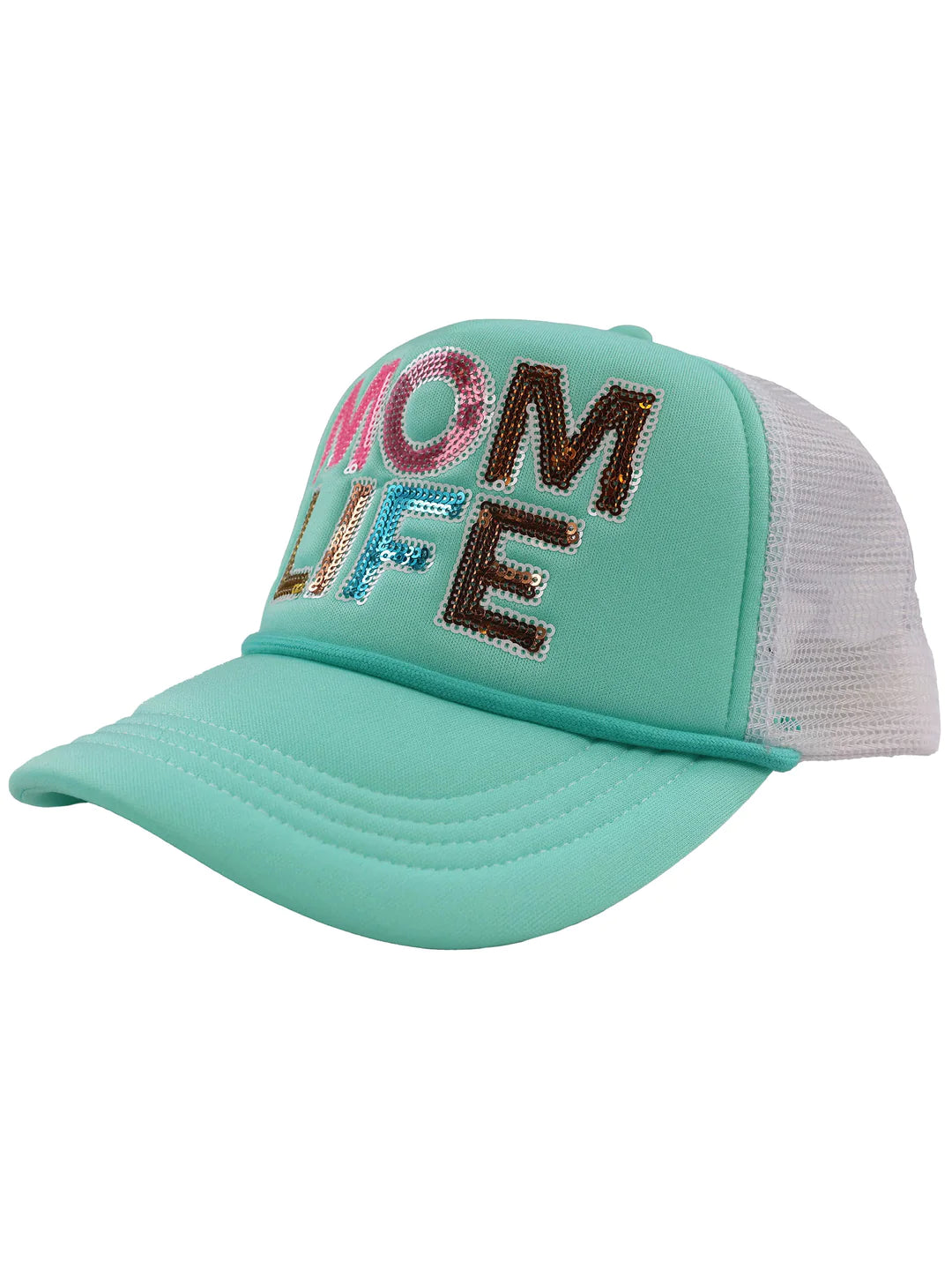 Simply Southern Sequin Trucker Style Hat - Mom Life