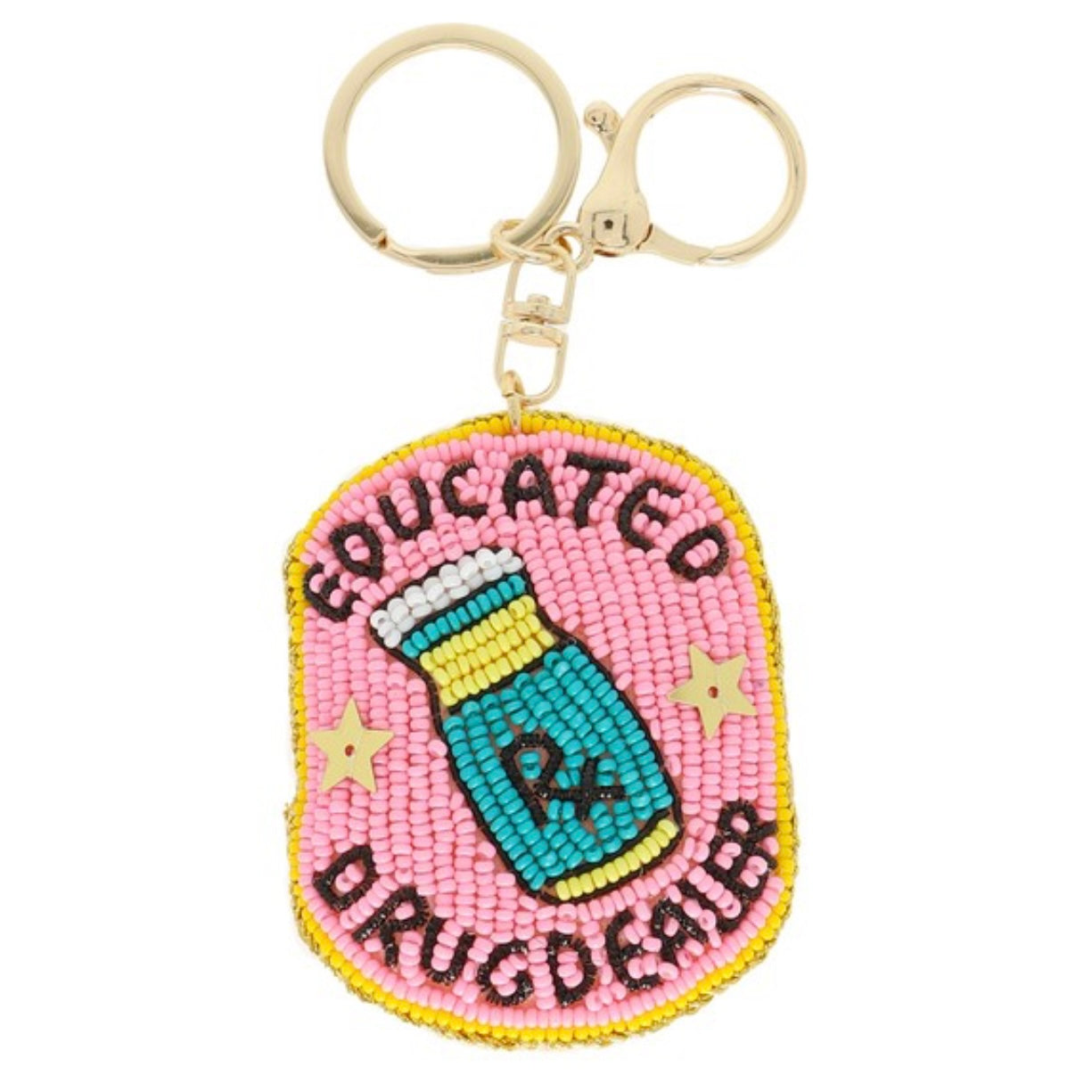 Educated Drug Dealer Bead Embroidered Keychain