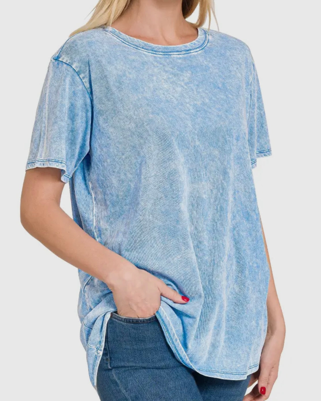 Deep Sky Acid Washed Short Sleeve Tee