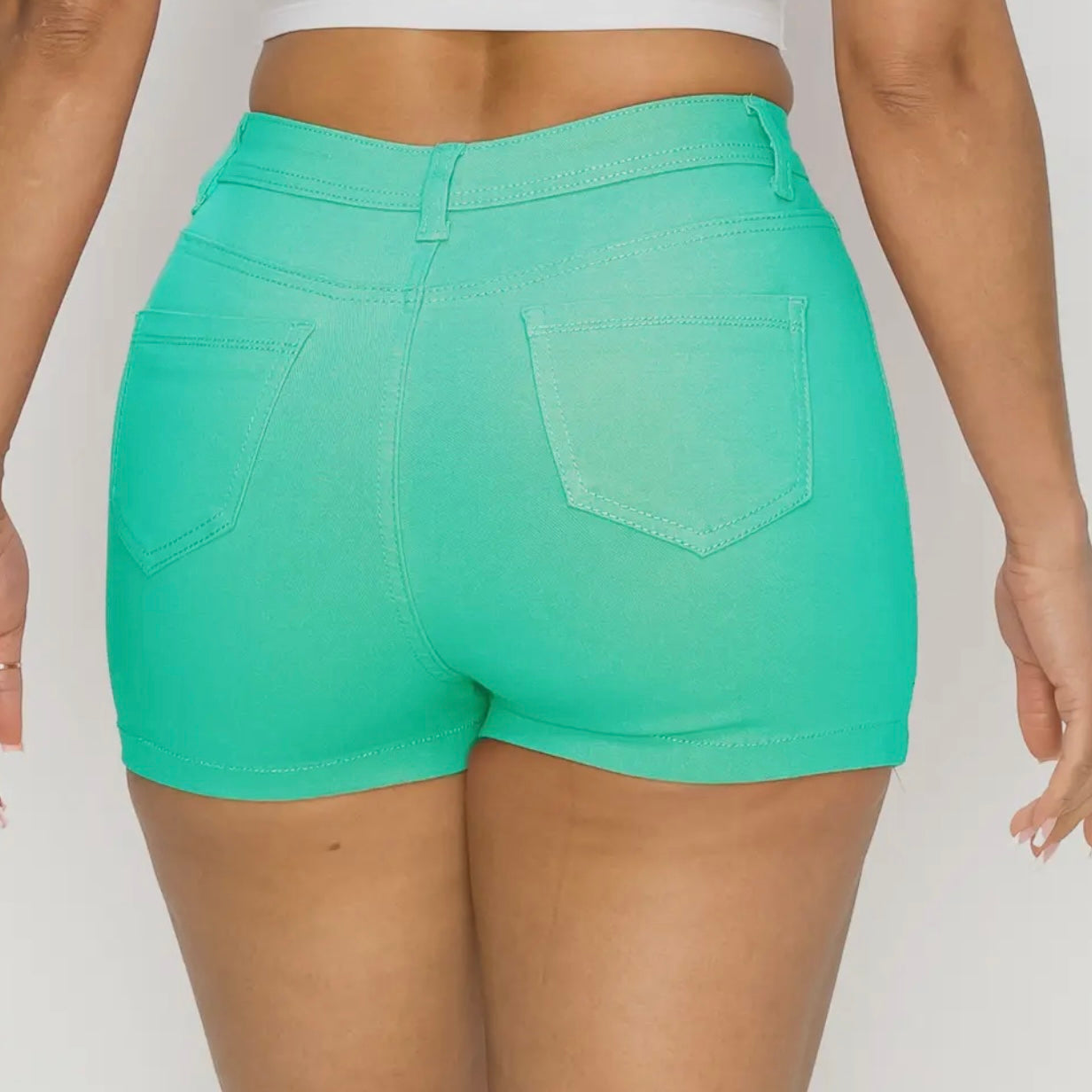 Mint High Waisted Super-Stretch Shorts