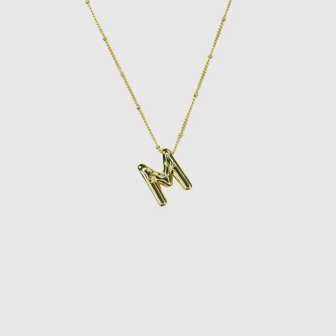 Initial Balloon Bubble 18K Gold Necklace