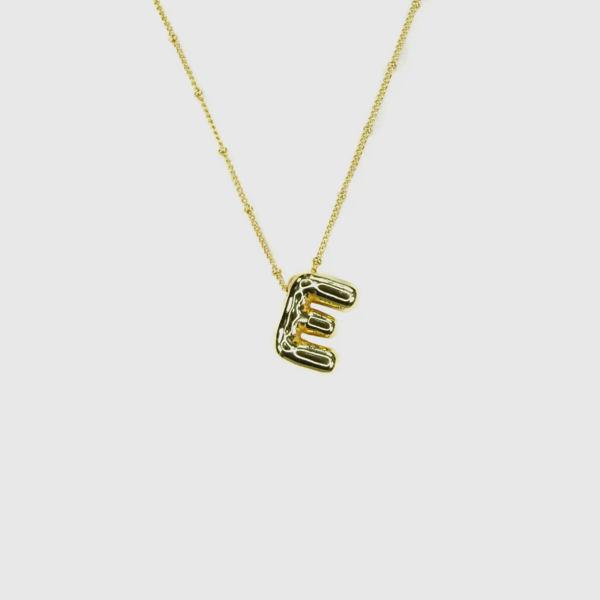 Initial Balloon Bubble 18K Gold Necklace