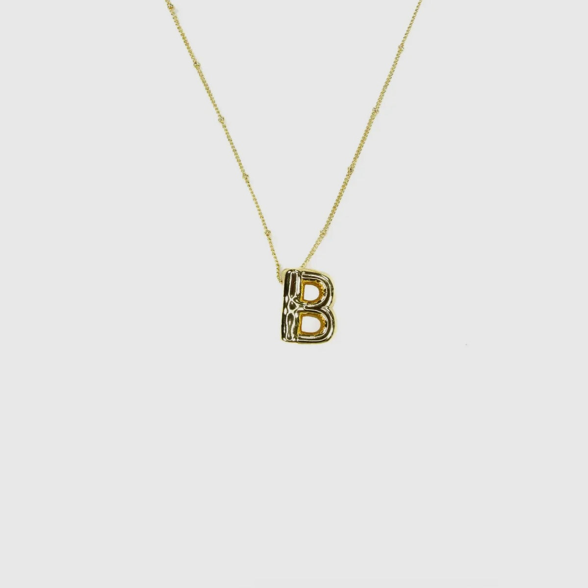 Initial Balloon Bubble 18K Gold Necklace