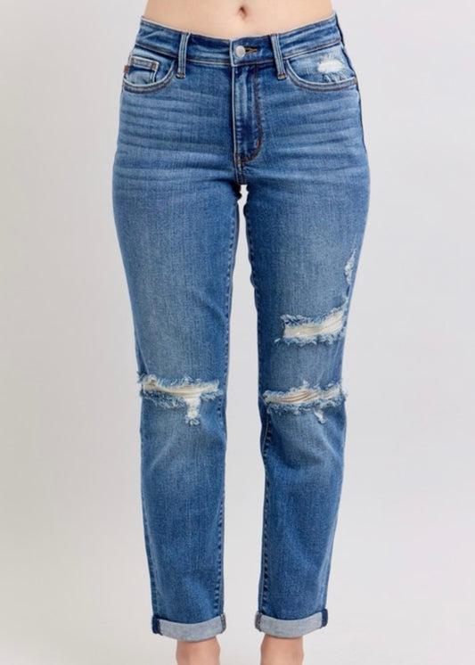 Judy Blue Vintage Wash Boyfriend Fit Jeans