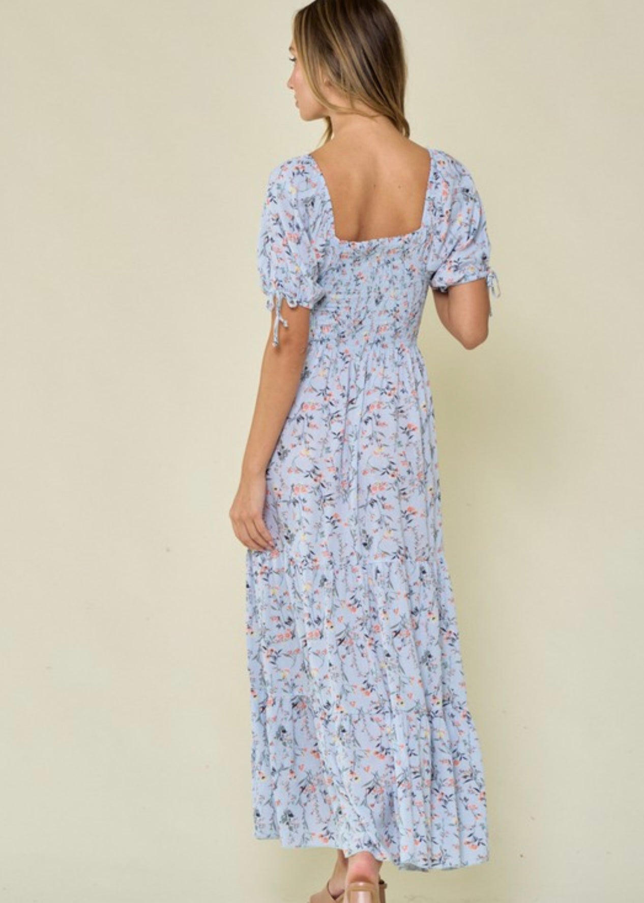 The Floral Blue Picnic Date Maxi Dress