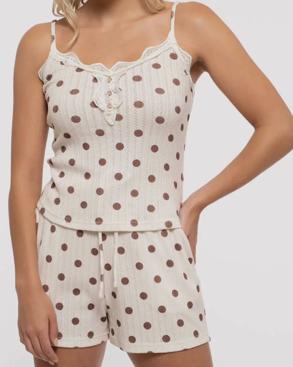 Ivory Polka Dot Combo Set