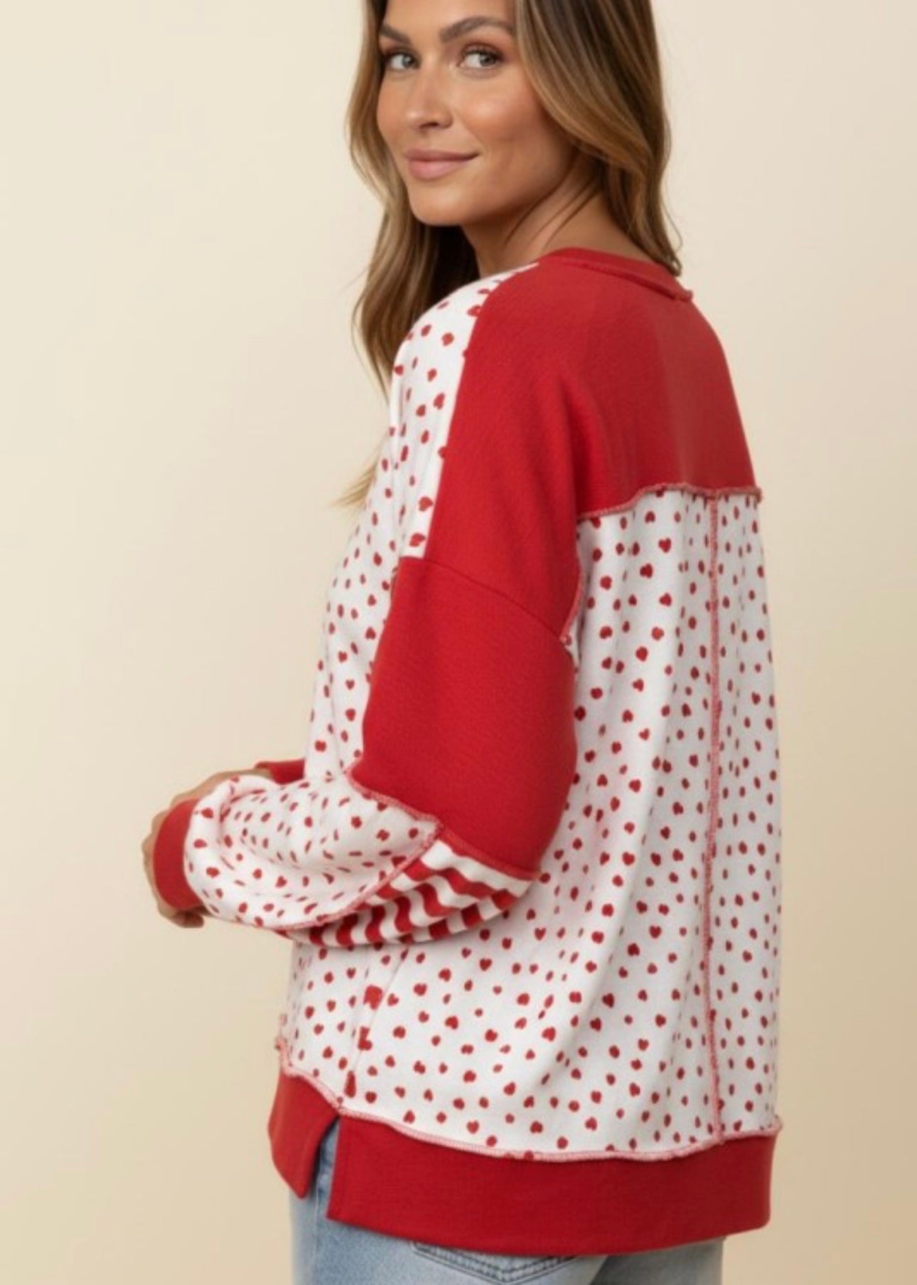 Love Struck Stripes & Hearts Color Block Top