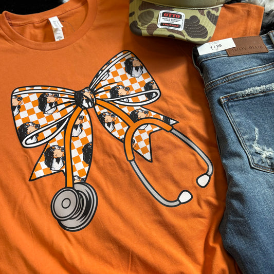 Vols Stethoscope Bow Tee