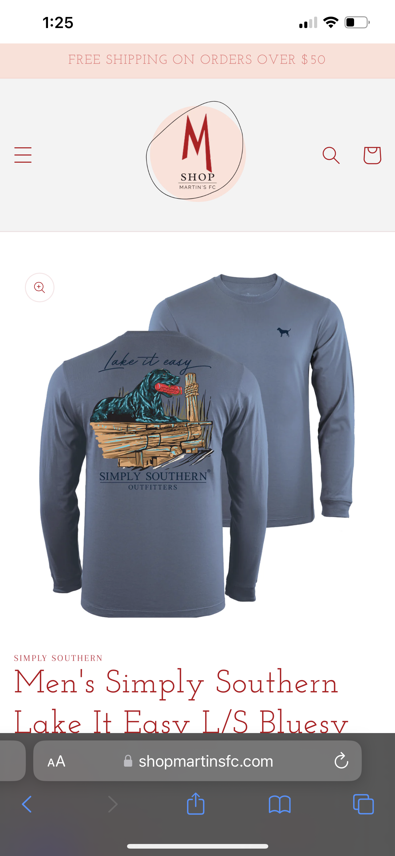 Men's Simply Southern Lake It Easy Long Sleeve Shirt