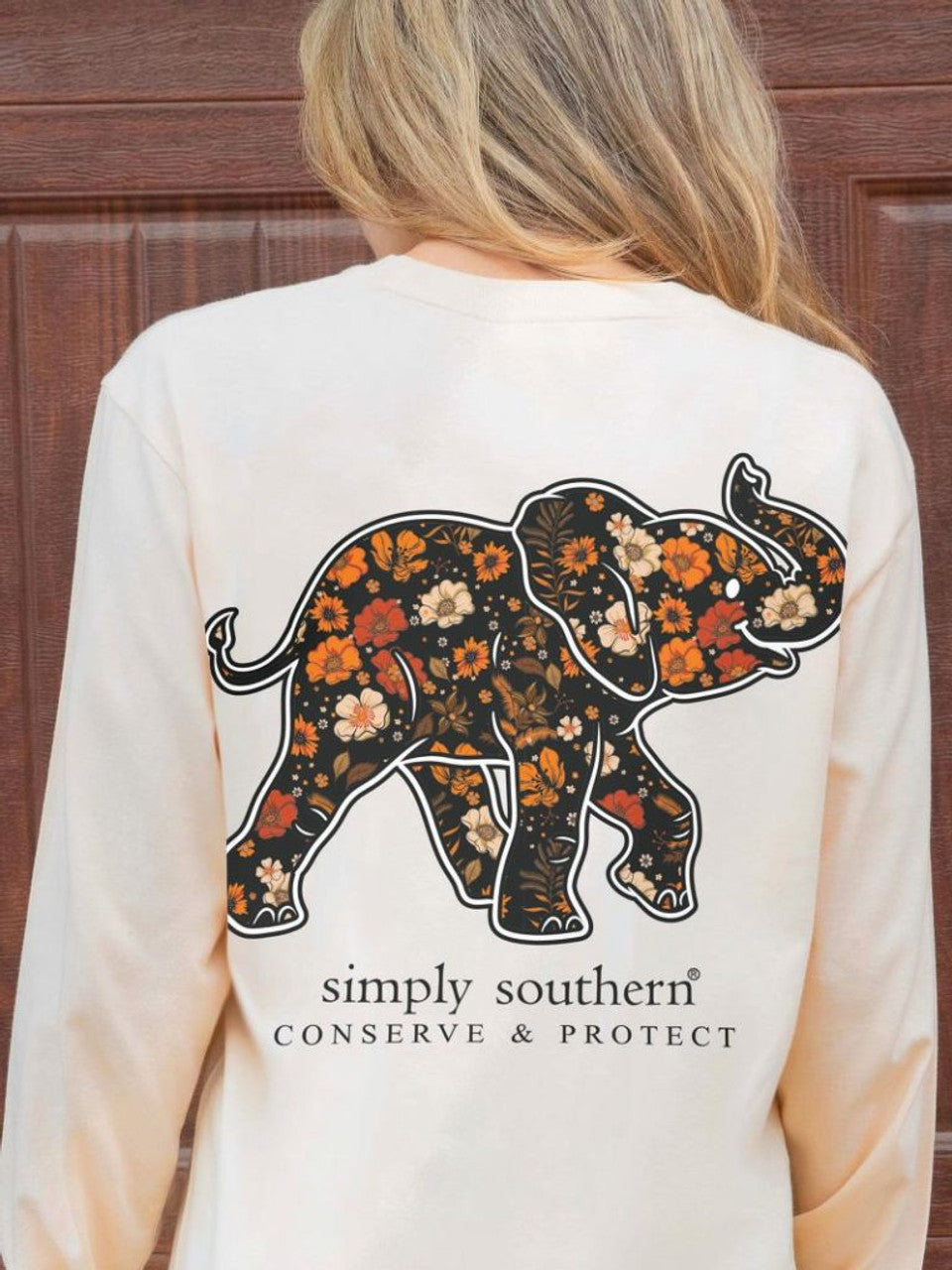 Simply Southern Floral Elephant Tracker Long Sleeve Shirt