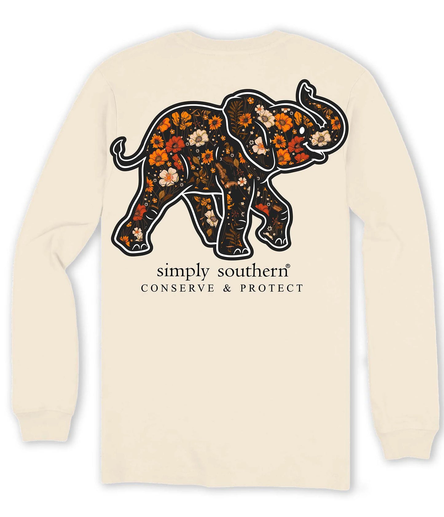 Simply Southern Floral Elephant Tracker Long Sleeve Shirt