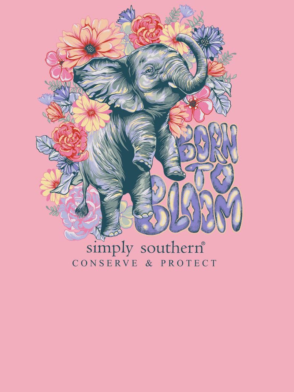 Simply Southern Born to Bloom Elephant Tracker Long Sleeve Shirt