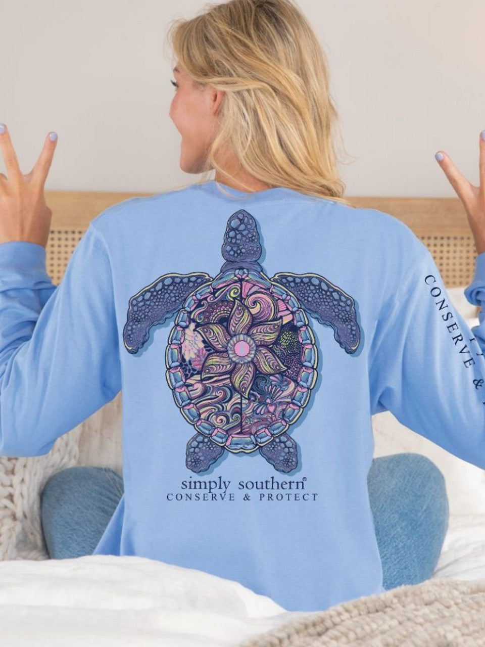 Simply Southern Mandala Sea Turtle Tracker Long Sleeve Shirt