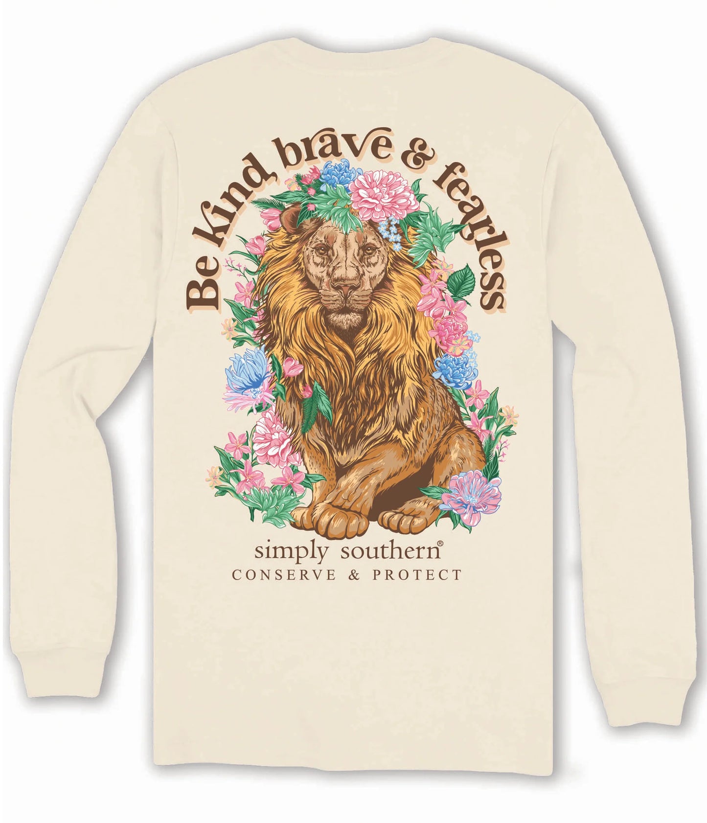 Simply Southern Be Brave Lion Tracker Long Sleeve Shirt