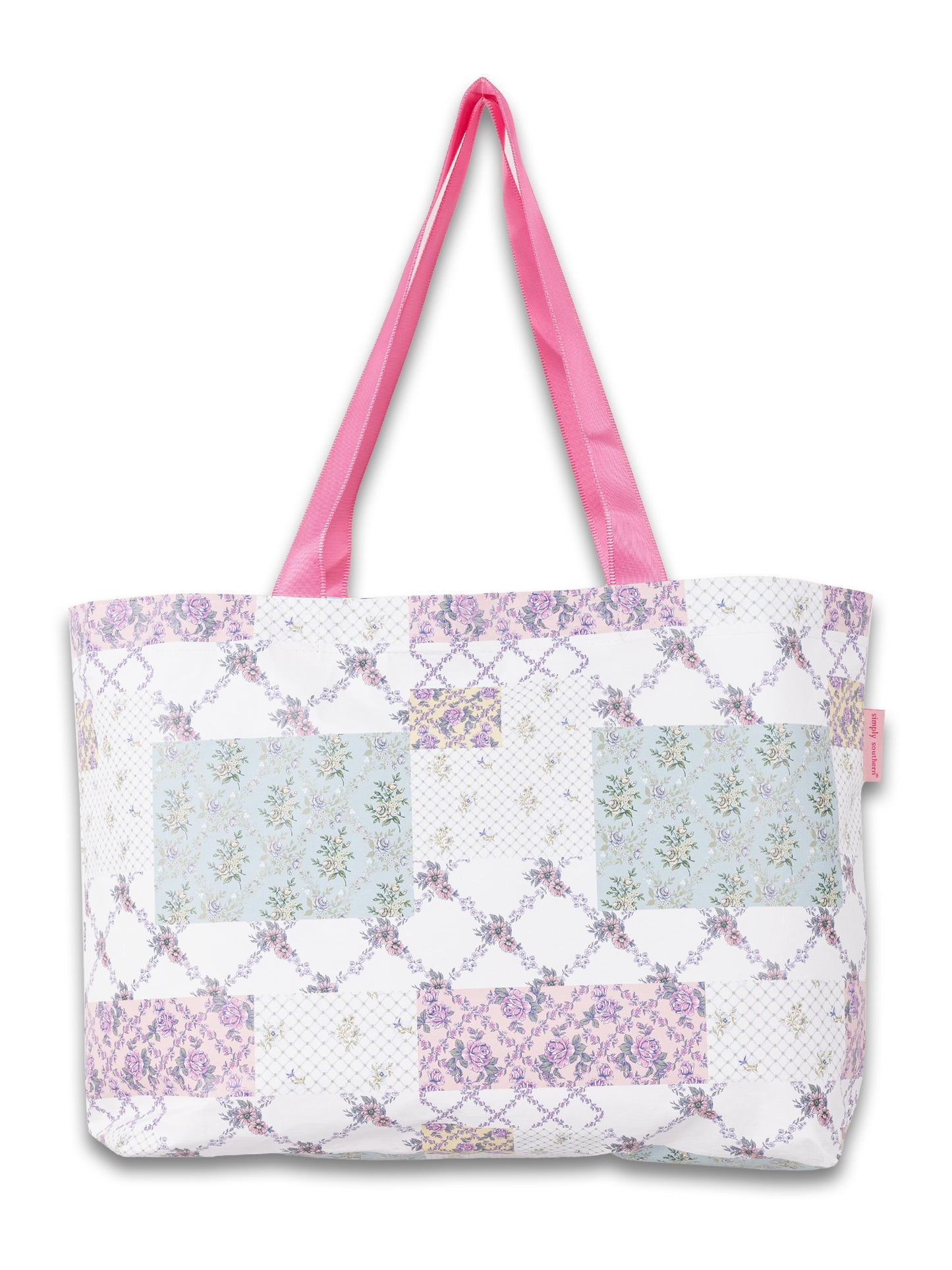 Simply Southern Reversible Splash Tote - Trellis Patchwork