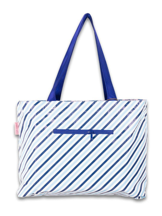 Simply Southern Reversible Splash Tote - Bows & Stripes