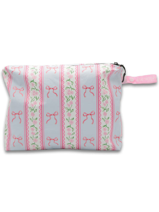 Simply Southern Reversible Splash Bikini Bag - Bows & Stripes