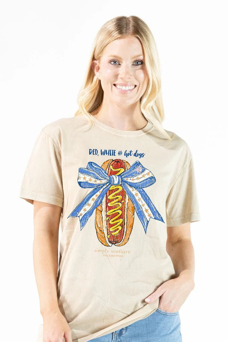 Simply Southern USA Hotdog Mineral Washed Short Sleeve Shirt