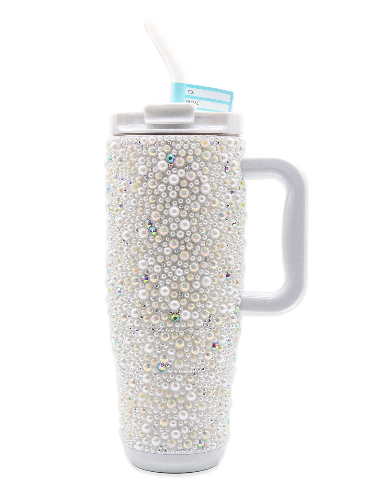 Simply Southern 40oz White Rhinestone Pearl Tumbler