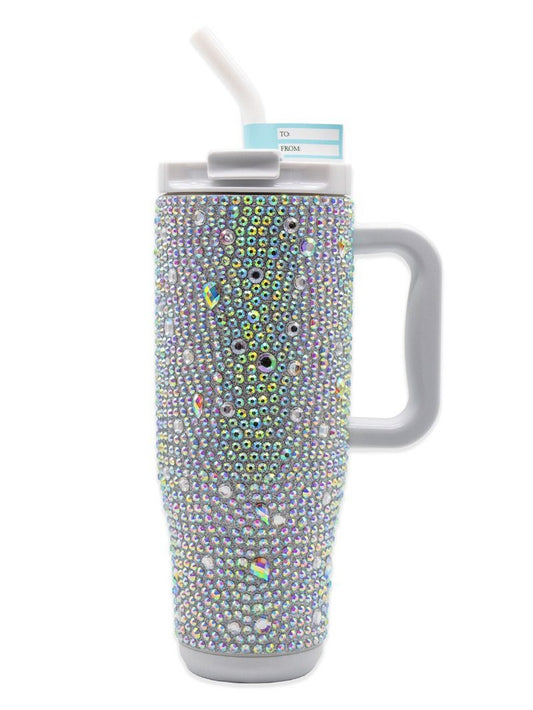 Simply Southern 40oz Silver Rhinestone Pearl Tumbler