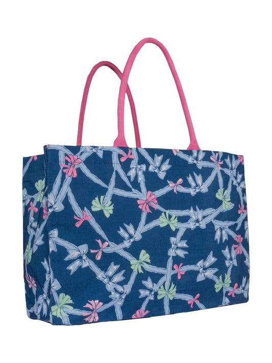 Simply Southern XL Canvas Tote - Ribbon