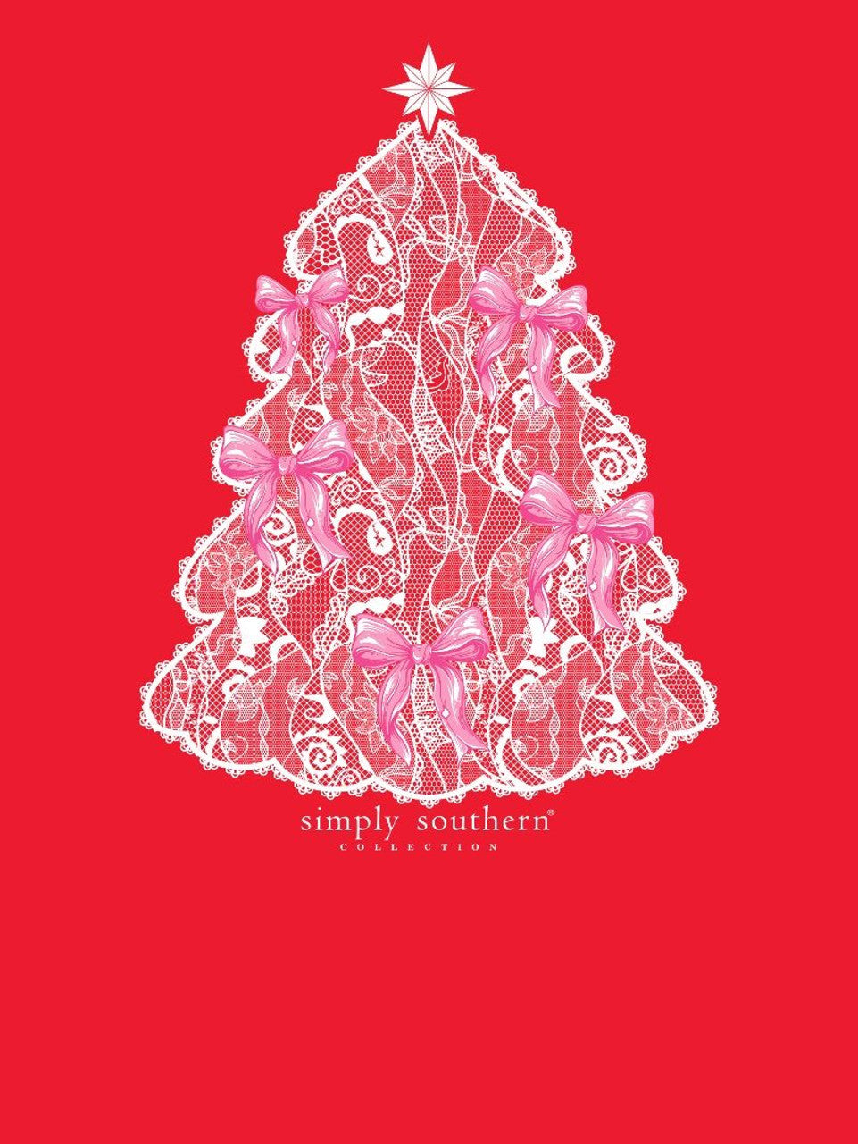 Simply Southern Red Lace Christmas Tree Crewneck Sweatshirt