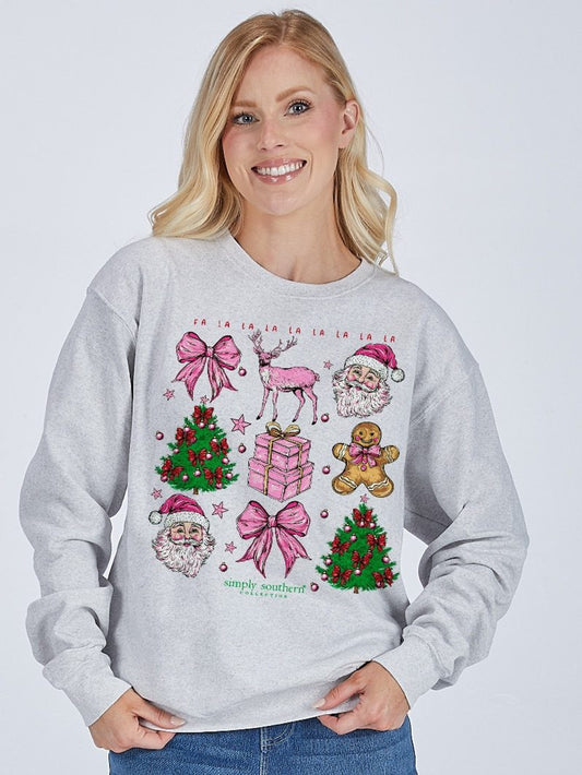 Simply Southern Christmas Fa La La La La Crewneck Sweatshirt