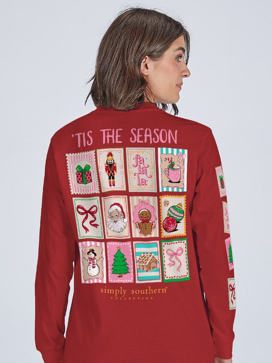 Simply Southern Christmas Stamps Long Sleeve Shirt
